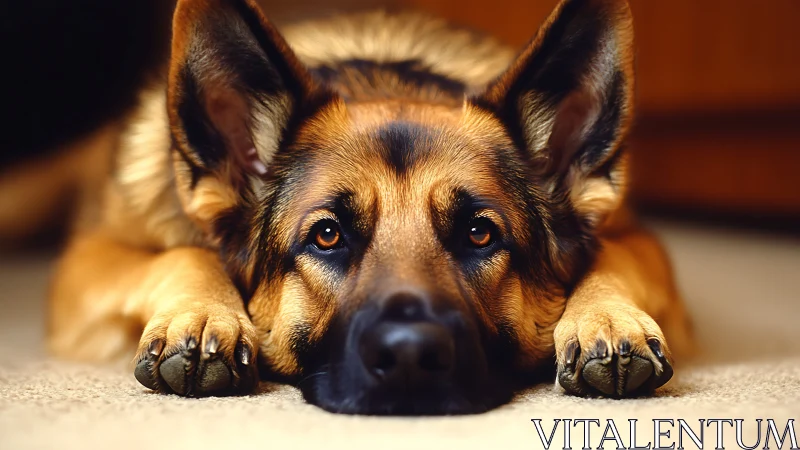 Low-angle optical study of resting German shepherd gaze dynamics.