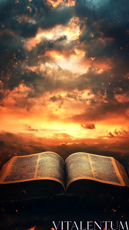 Fiery sky scripture opens like a doorway to burning dawn.