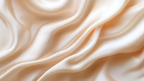 Cream Silk Fabric with Elegant Folds in Soft Lighting, Photorealistic.