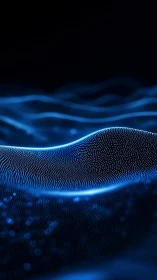 Electric blue data tides ripple across a luminous quantum sea.