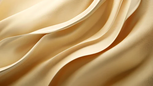 Golden satin folds forming fluid abstract fabric waves.
