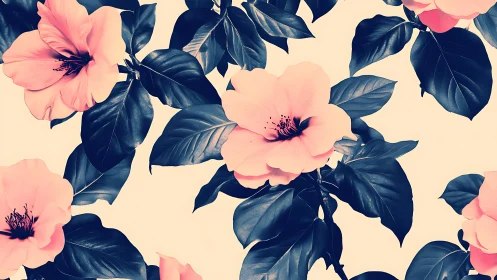 Blush Pink Florals Dance Across Cream Canvas.