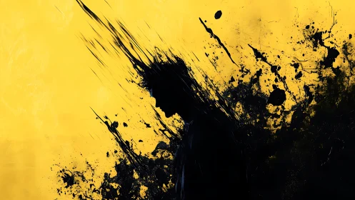 Inkstorm Mindset Silhouette on Electric Yellow Horizon.