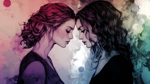 Twin Souls Mirror in Chromatic Reverie