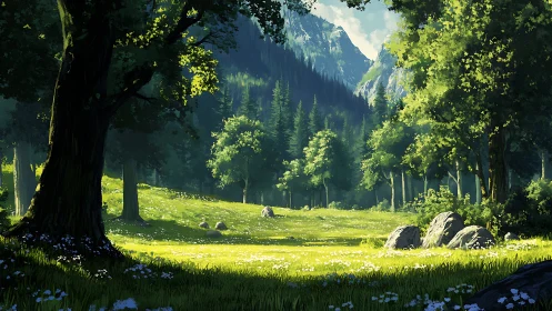 Alpine Valley Meadow: Volumetric Rendering with Atmospheric Perspective