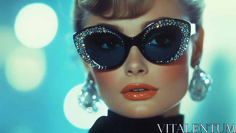 Sparkling Retro Glamour in Bold Cat-Eye Sunglasses.