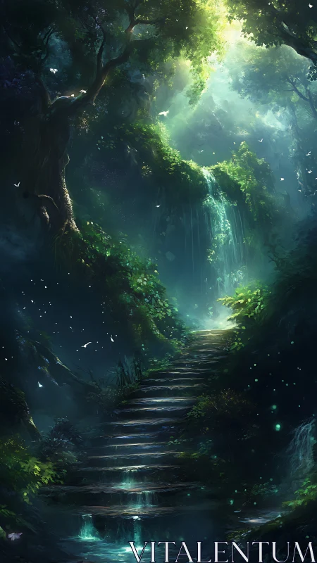 Luminous Forest Cathedral: Where Ancient Trees Whisper Light.