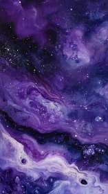 Dreamy purple galaxy swirling with stars and quiet wonder.