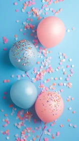 Confetti Dreams: Balloons Burst with Pastel Celebration Magic.
