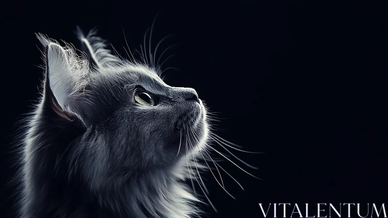 Luminous Gaze: Feline Contemplation in Shadow and Light.