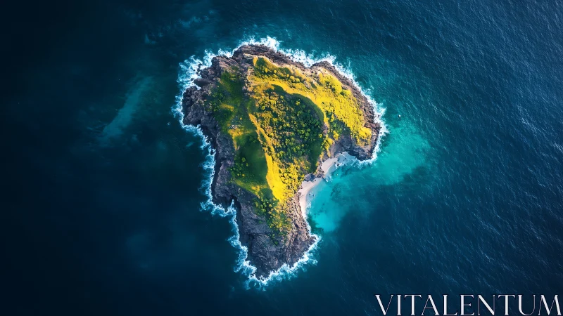 Vibrant Island Emerges From Turquoise Waters Below