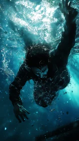 Urgent underwater struggle captures a powerful will to rise