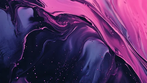 Pink and navy liquid abstract with smooth flowing forms.