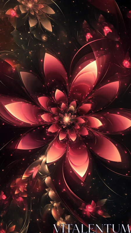 Radial fractal bloom with luminous petal-spline geometry.