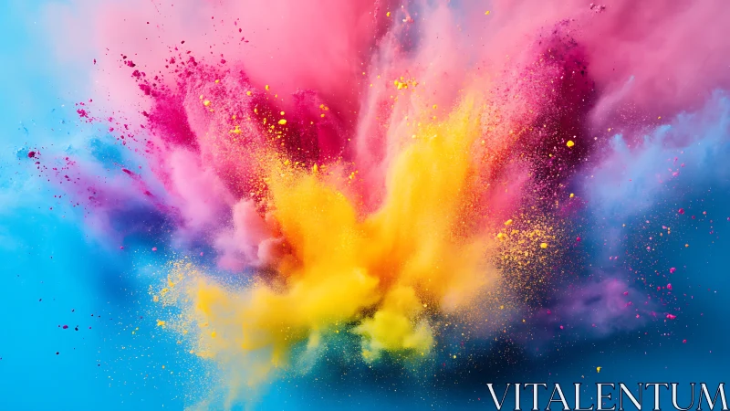 Chromatic powder detonation in suspended high-speed capture.