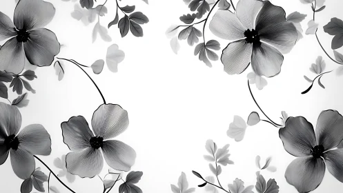 Monochromatic Floral Composition with Gradient Petal Renderings.