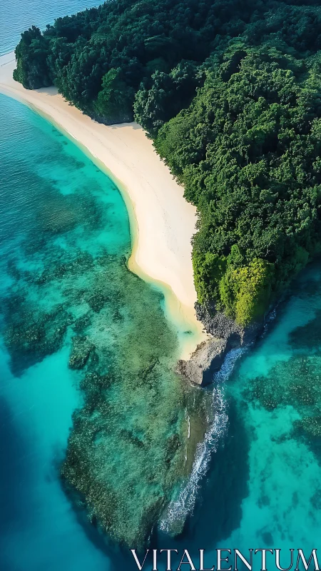 Tropical Island Beach Peninsula Aerial View