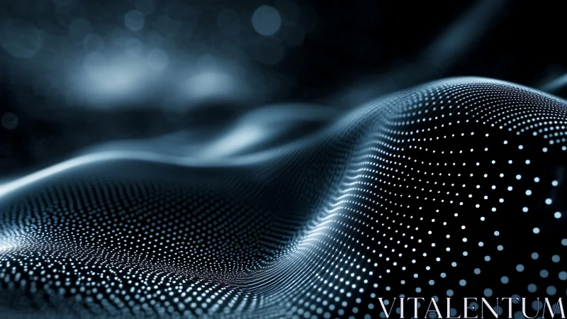 3D parametric wavefield with luminous particle grid surface.