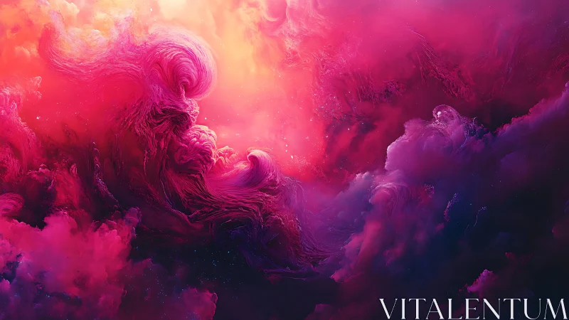 Volumetric nebula vortices rendered in high saturation pink gradients