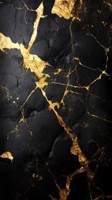 Black stone texture with organic gold crack patterns.