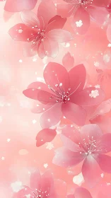 Ethereal Pink Flowers. Soft Light Garden.