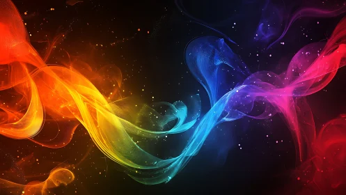 Spectral light ribbons arc across deep cosmic void.