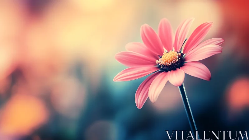 Pink Gerbera Daisy in Soft Focus Sunlight.