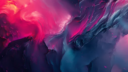 Bilateral neon aurora flows across fluid abstract gradients