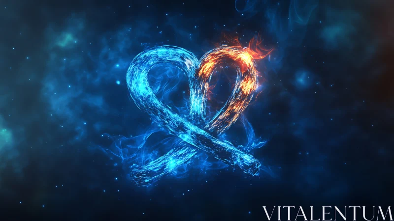Heart Formed Through Contrasting Fire and Ice Energies.