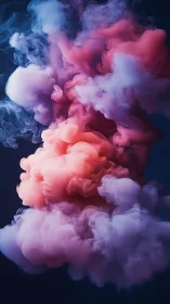 Colored smoke plumes blend in soft swirling formation.