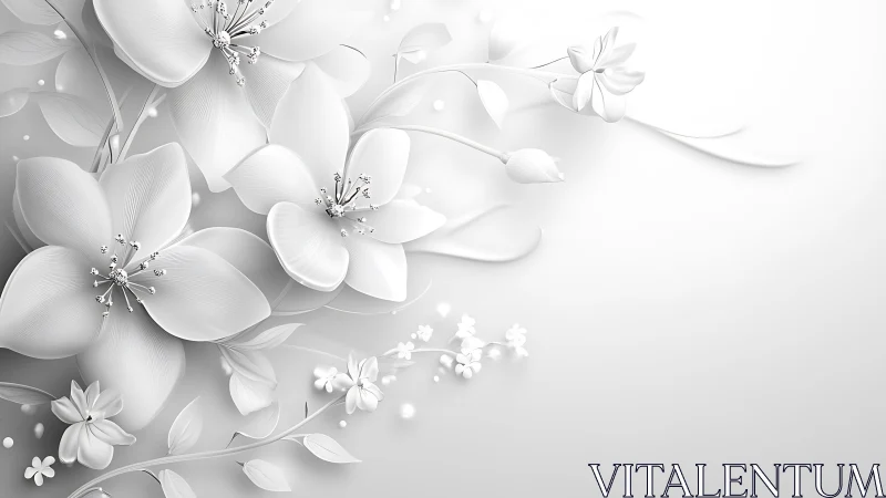 Monochromatic Floral Composition with Dimensional Relief.