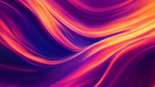 Glowing waves of color flow gently in a dreamy abstract scene