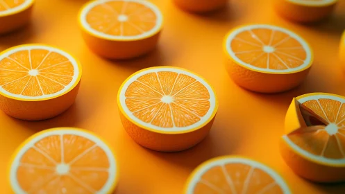 Sunny sliced oranges bringing bright, playful freshness.