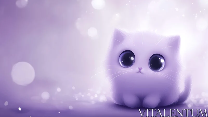 Adorable Purple Kitten Radiates Warmth and Wonder