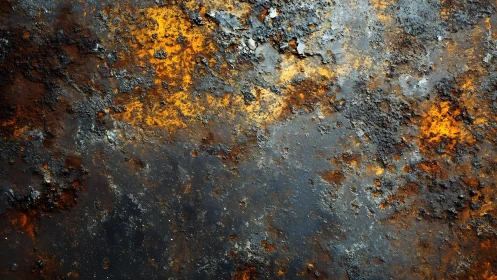 Weathered rusty metal surface with textured abstract pattern.