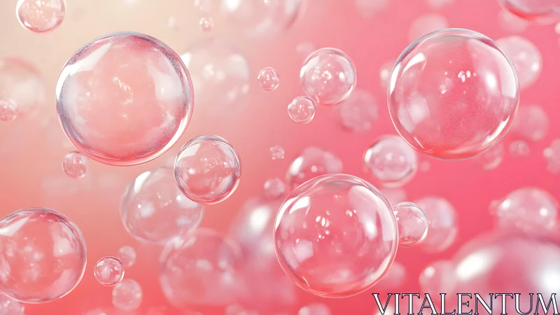 Blushing bubbles drift through cotton-candy sunrise air.