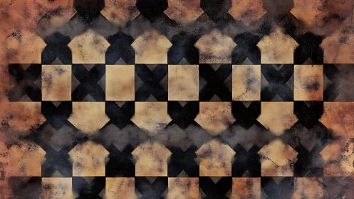 Warm smoke-kissed checkerboard of shifting amber squares.