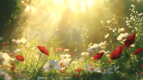 Morning sun teaches wildflowers how to sing in color