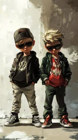 Cool Kids Command Sunglasses and Swagger in Urban Sanctuary