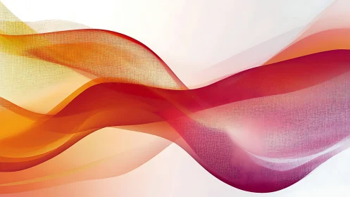 Layered red and orange flowing wave mesh on white background.