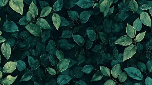Emerald foliage pattern evokes a calm, modern botanical mood