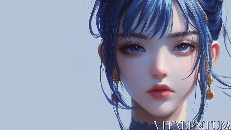 Icy blue portrait studies ethereal feminine character design.