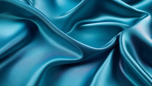 Teal satin folds in softly undulating abstract waves.