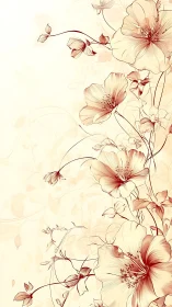 Delicate Floral Botanical Study in Soft Pastels.