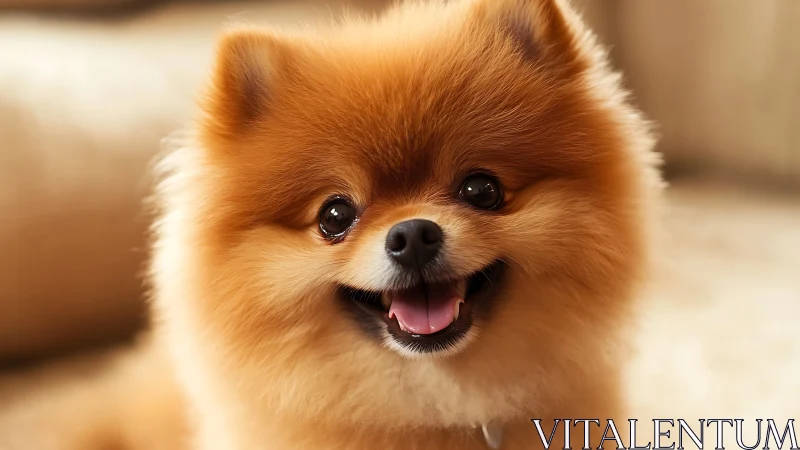Bright-eyed Pomeranian puppy shares a joyful, fluffy smile