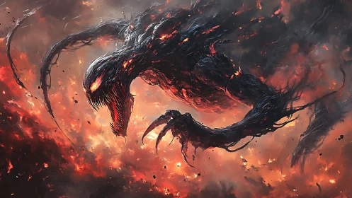 Volcanic void wraith erupts through infernal stormfield