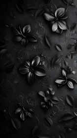 Monochromatic Floral Still Life on Textured Dark Surface