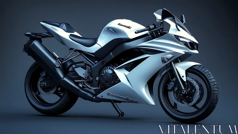 3D superbike render with aerodynamic fairings and studio contrast.