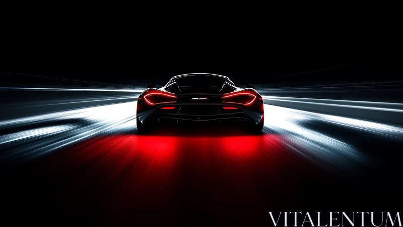 Cinematic rear supercar profile with neon motion trails.