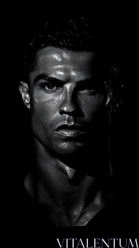 High contrast male portrait in dramatic side lighting.